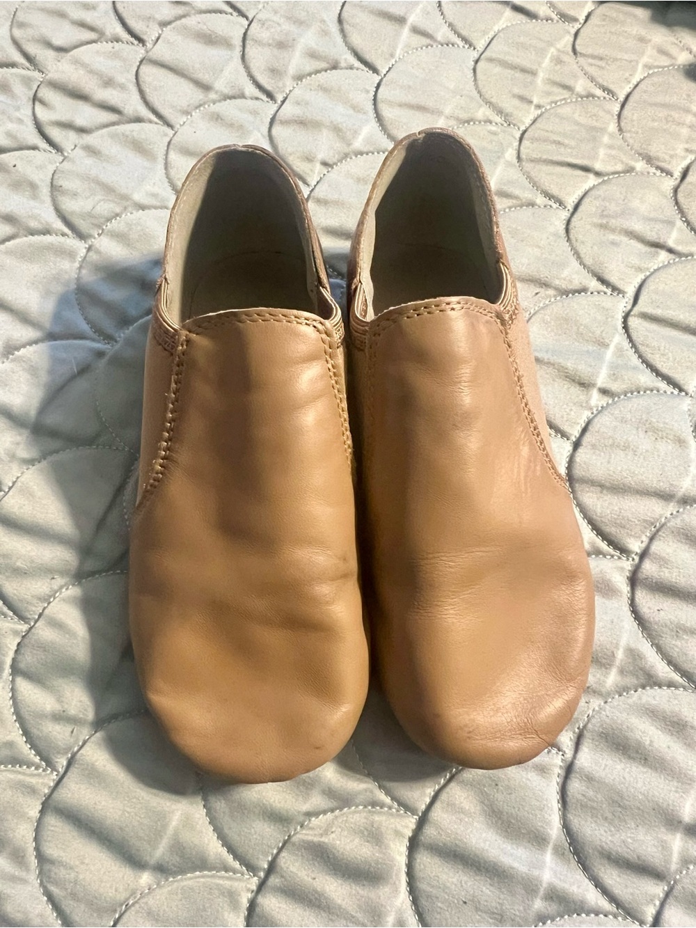 Kids Dance Slip-On Jazz Shoes - Tan